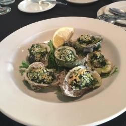 Christmas Dinner! First course; Oysters Rockefeller.