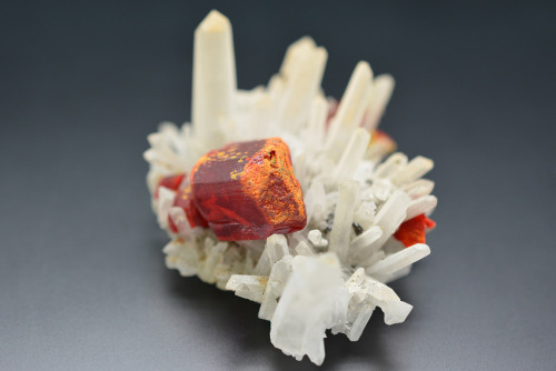 Quartz, Realgar Palomo Mine, Huancavelica, Peru