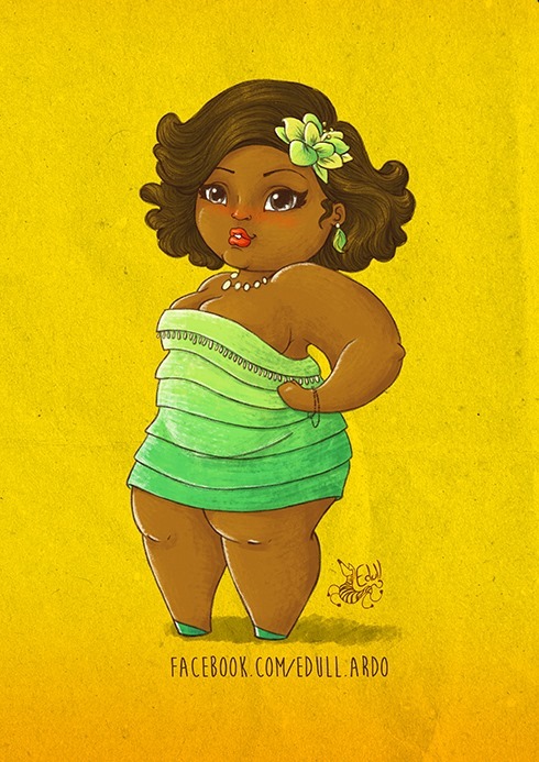 trebled-negrita-princess:thegoldenkai:locsgirl:skunkandburningtires:Plus-Size Disney Princesses by E