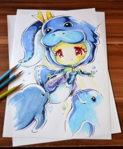 cuteclaycritters:Finally Riot made my dream come true and stressed the friendship between Nami und Urf!! I just love that skin and really can’t wait to get it :-)) Prints and the original one are available at my Etsy store