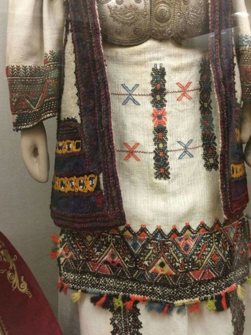 Embroidery work on clothes from Peloponnisos, Greece,  19th century Anthropomorphic figure