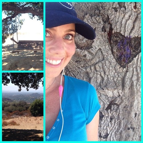 Best spot on my fave hiking trail! Swinging bench, heart tree, whole city/ocean view! #exhale #santamonica #hiking #healthy #heart #ILoveLA (at Kenter Trail)