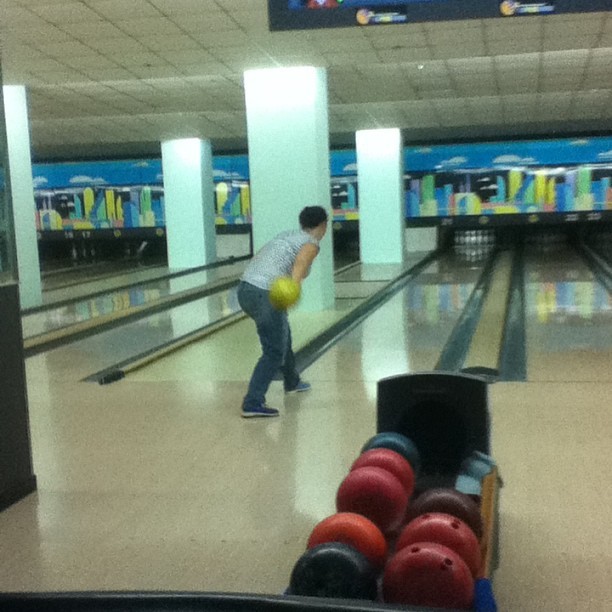 Bowling with the Russians. This is Ganna be an interesting week. #china #bowling