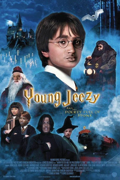 anaheims-finest:  -uhhleeseeuhh:  hellamobbin:  modernbodhisattva:  Young jeezy and the Pocket Full Of Stone lmaoo  I’m hella done lmao   HE LOOKS LIKE A LITTLE INDIAN BOY  Lmao Wacka as Snape