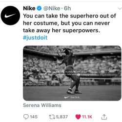 Nike Comes Back Strong.  S Williams The G.o.a.t #Nike #Nikejustdoit #Nikemotivation