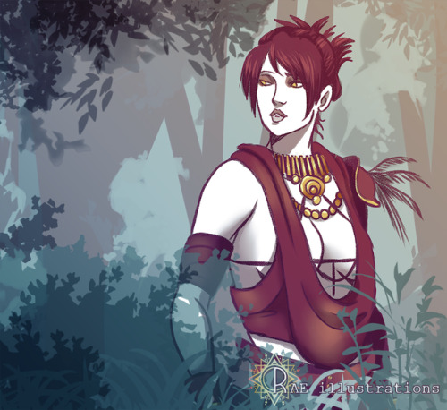 raeillustrations: more character study, this time with my wife Morrigan who deserves happiness 