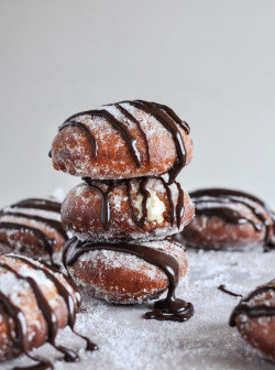 do-not-touch-my-food:  Peanut Butter Cream Filled Doughnuts