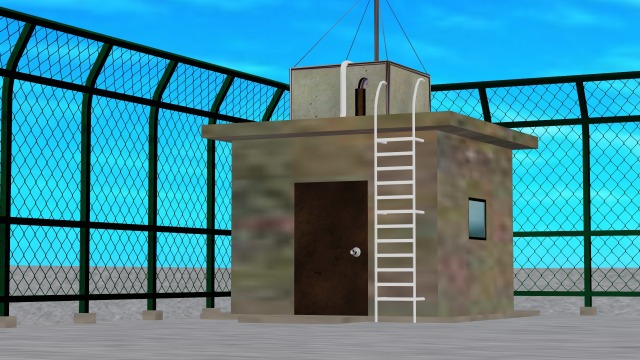 Fenced rooftop stage (by papico90)Download #mmd#mikuMikuDance#mikumikudance#stage#download#fenced rooftop