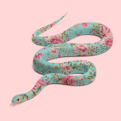 redlipstickresurrected: Paul Fuentes (Mexican, b. Mexico City, Mexico) - Floral Snake  Graphic 