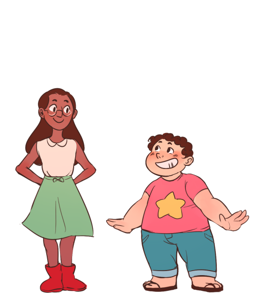 fairymascot:every aged up version of steven and connie i’ve seen had steven grow up all tall and bul