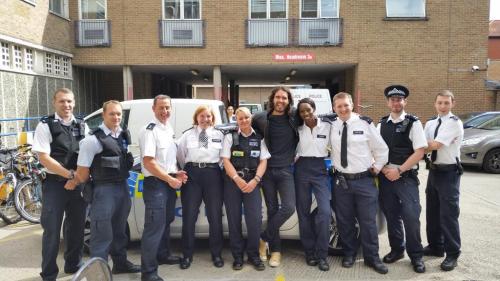 Hounslow MPS ‏@MPSHounslow  20h Russell Brand visits @MPSHounslow to see us tackle drug related crime and anti social behaviour #OpHawk #OpConcordia pic.twitter.com/L37d0DF3sl