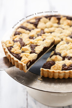 do-not-touch-my-food:Nutella, Brownie and Cookie Tart