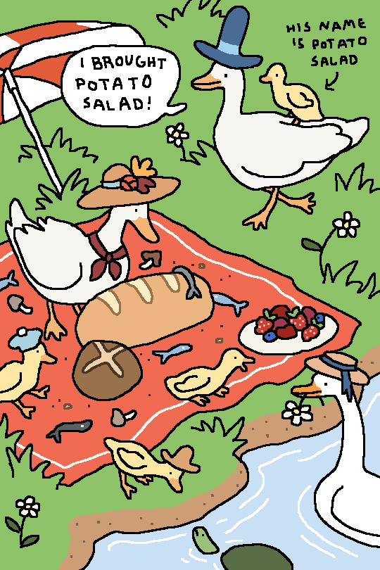thisisalsoyou: “Fabulous Duck Picnic” for May, done as part of my birthday ko-fi