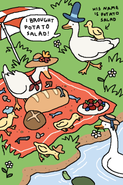 thisisalsoyou: “Fabulous Duck Picnic” for May, done as part of my birthday ko-fi commission drive (now closed).  Thank you for the support!