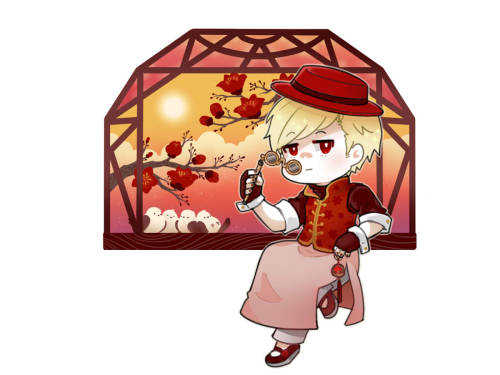 New set for Lunar New Year !&hellip;few days holiday, so draw a little o&lt;-&lt;