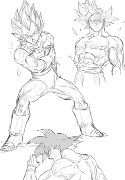 funsexydragonball: vegetapsycho: Some sketches