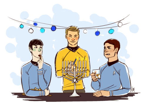 cataclysmess: Hanukkah star trek style as requested by ample-nacells. I had no idea how to make Bone