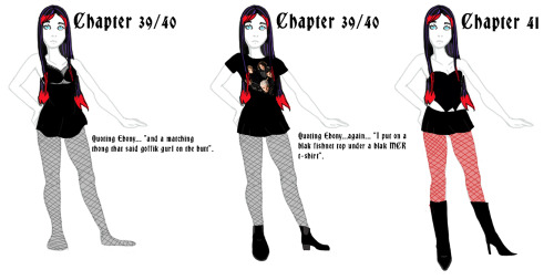 weeaboo-chan: theusefulbeautiful: juliettechaterine: All the outfits of Ebony Dark’ness Dem