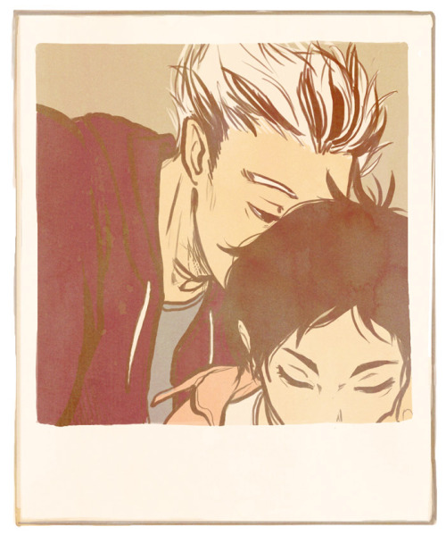 i-like-to-look-at-your-back:  Guess who ships BokuAka from here to the end of the world. Few days ago I read this Haikyuu!! coffeeshop AU fanfic - tea-stained polaroids by dalyeau and it was so sweet that I couldn’t help myself. It made my day bright