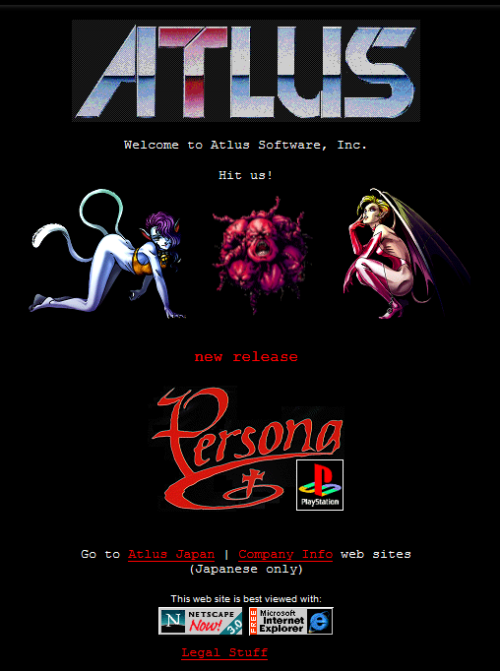 str0beflashlite: The oldest known archive of Atlus USA’s web site (October 29, 1996) link