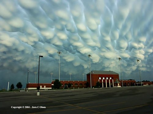 There is a type of cloud called the Mammatus cloud that was named for it's resemblance of boobs.