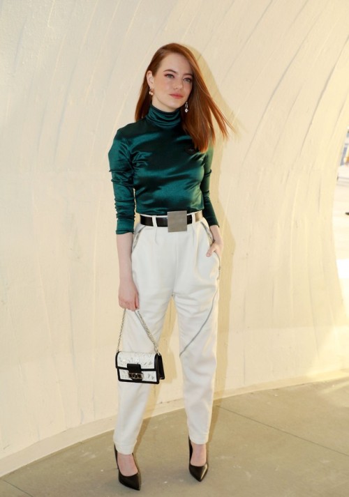 Emma Stone at the Louis Vuitton Cruise 2020 Show