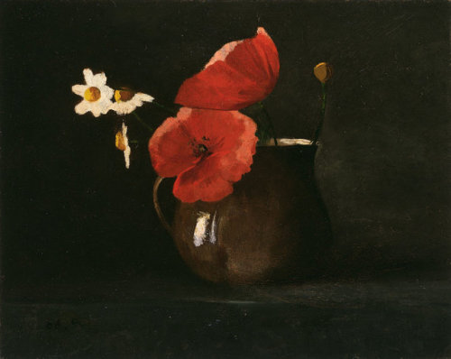 lilacsinthedooryard:Odilon Redon (France,1840-1916)Flowers:Poppies and Daisies c 1867