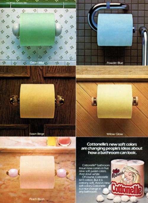 Toilet paper and facial tissue weren’t always just white. Back in the 1950s, ’60s and &r