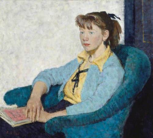 huariqueje: Girl in Blue Armchair   -     Edward Le Bas , c.1954. British, 