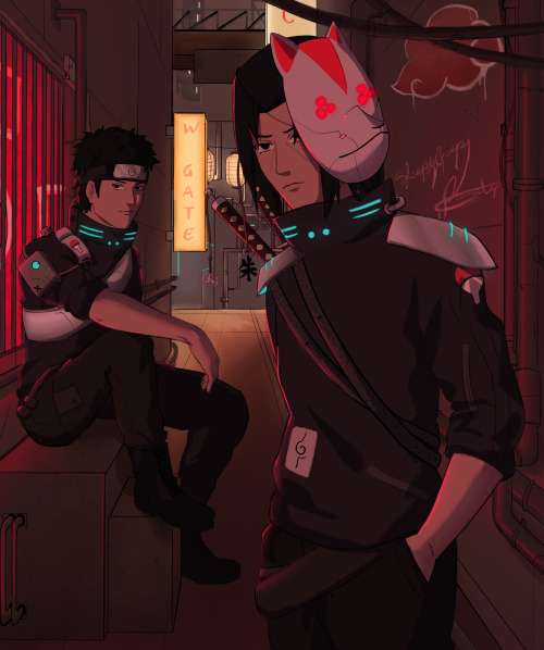 bouncyirwin: sleepycreepyhands: A cyberpunk-ish au for the last day of @shisuitaweek2019  This 