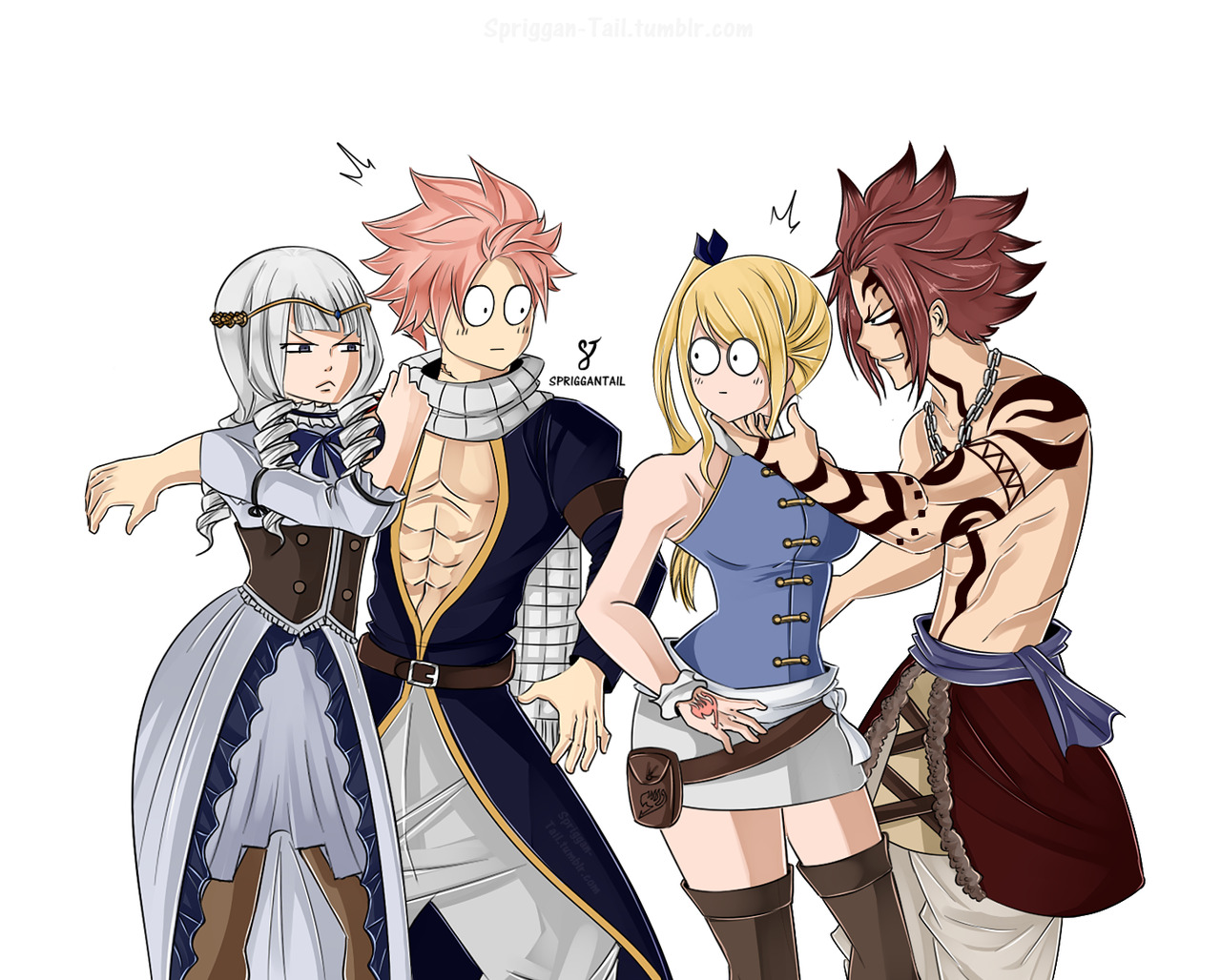 Seeing a lot of the Ignia making Natsu jealous theories so I had to draw  this – @spriggan-tail on Tumblr