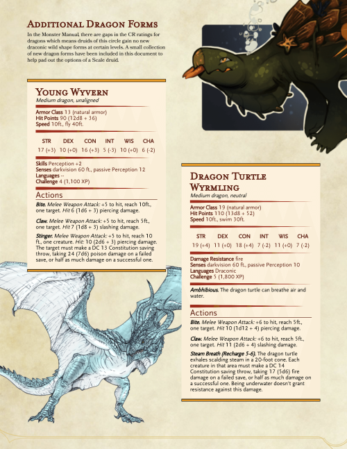 dnd-5e-homebrew: Circle of the Scale Druid by Gaylordqueen69