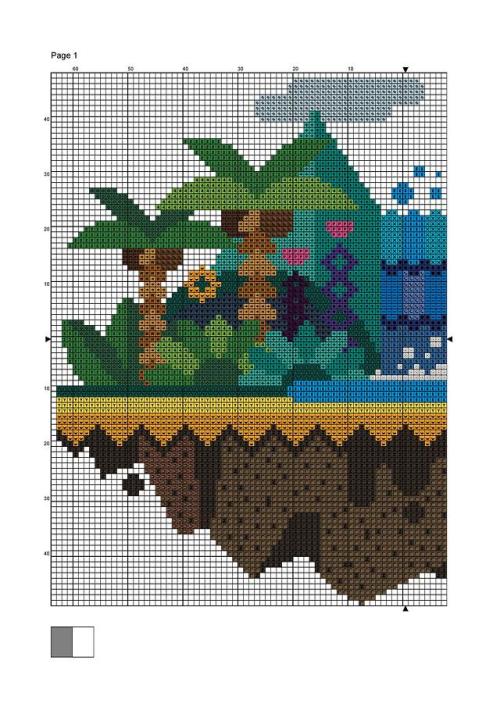 Tropical Island cross stitch chart