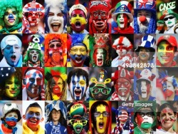 gettyimages:  World Cup Brazil 2014 - Fans Of 32 Nations  This composite image shows a fan of each 32 national teams taking part in the 2014 World Cup starting on June 12, 2014 in Brazil. (Photo by Getty Images)