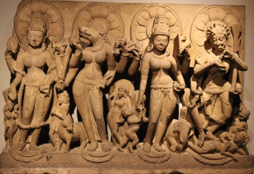 Vaishnavi, Varahi, Indrani and Chamunda North India sculpture