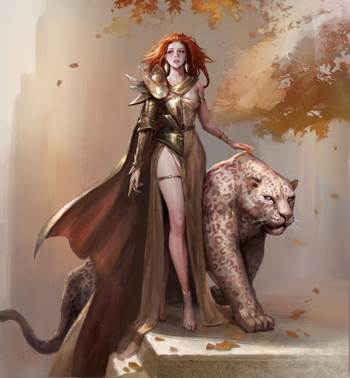 Goddess of autumn Cham s https://www.artstation.com/artwork/v1v5o3