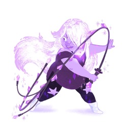nakirambleszes:  thevintagepostbox:  Twitter Collab: Amethyst  My friend Katy put together a character collab for Steven Universe, and luckily I jumped in in time to snag my favorite!  Amethyst crystals have been my favorite rock for some time, too. 