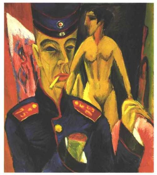 Self-Portrait as a Soldier, Ernst Ludwig Kirchner, 1915