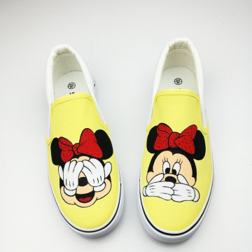 INDEPENDENT DESIGN HARAJUKU ANIME WOMEN SHOES SUMMER FLAT HAND-PAINTED CANVAS SHOES GIRL MATCHING CA