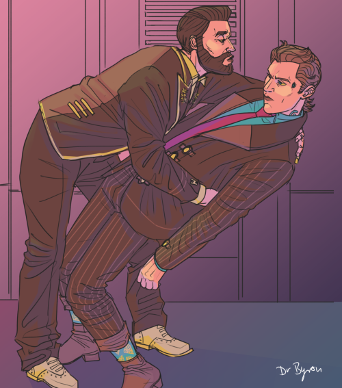 drbyron-art: OH SNAP, THE 80S CALLED THEY WANT THEIR COLORS BACK Rhys/Vasquez in a nutshell &amp