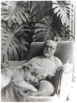 artimportant: Henri Matisse with his dog &amp; plants. 