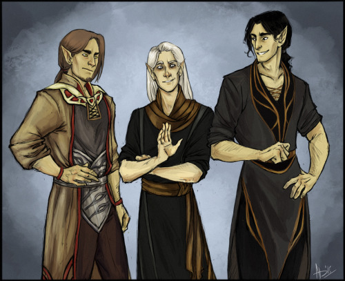 elderscreens: affectivedisorder: Three Psijic initiates: Vanus Galerion, Mannimarco and Sumarlir. - 