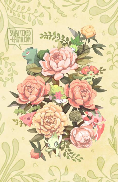  Floral Pokemon Posters made by Susan Lau 