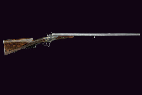 Incredible double barrel shotgun made by Joseph Bartl of Germany, third quarter of the 19th century.