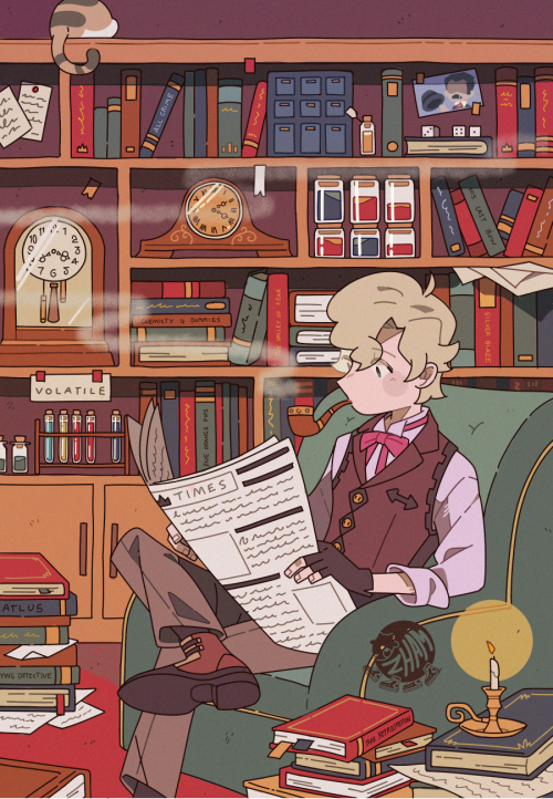 zhampy:[Great Ace Attorney] Gotta relax sometime.