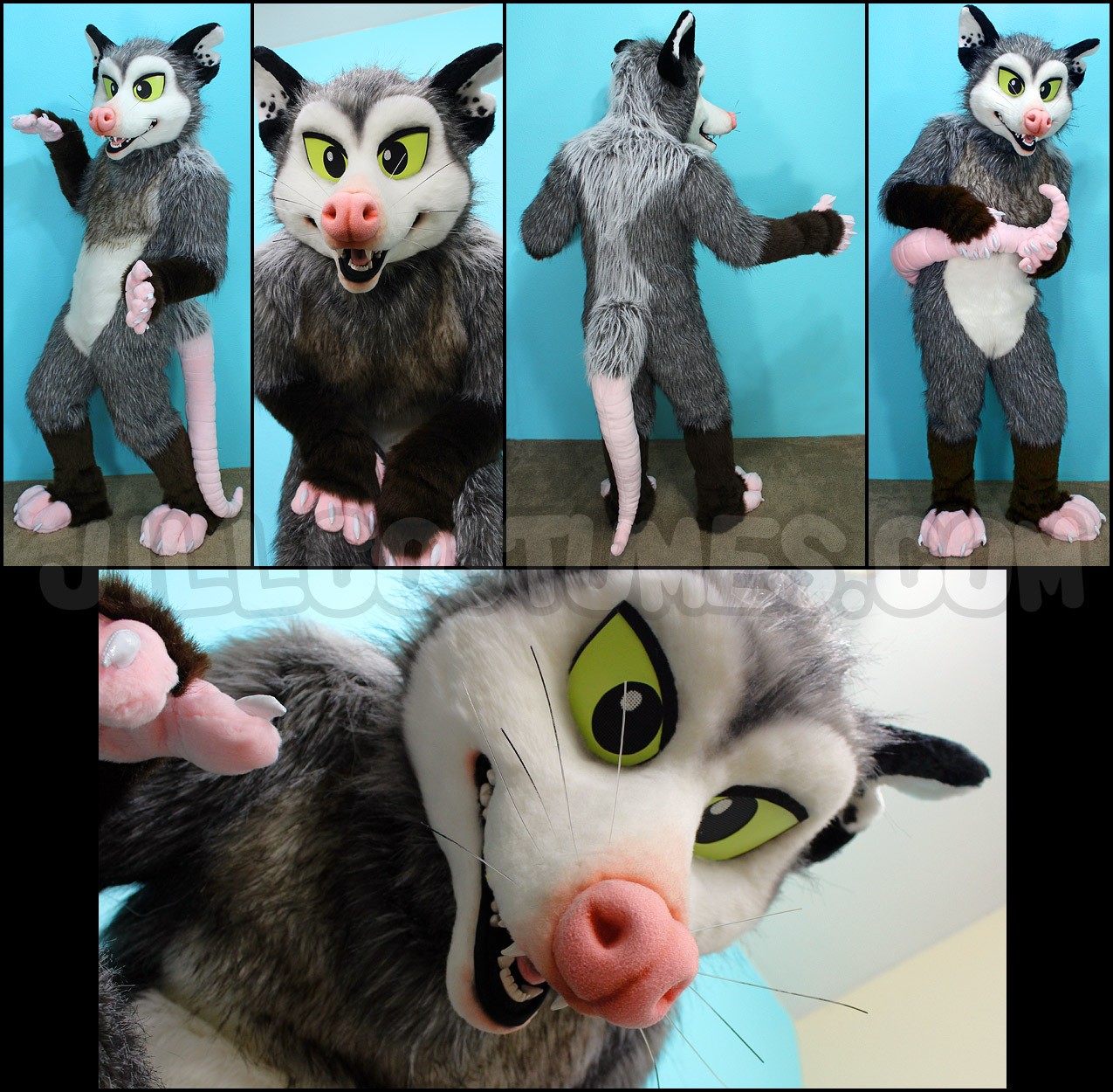 cleanfurries:  fursuit-love:  A possum made by JillCostumes!  And a opossum suit?!?!