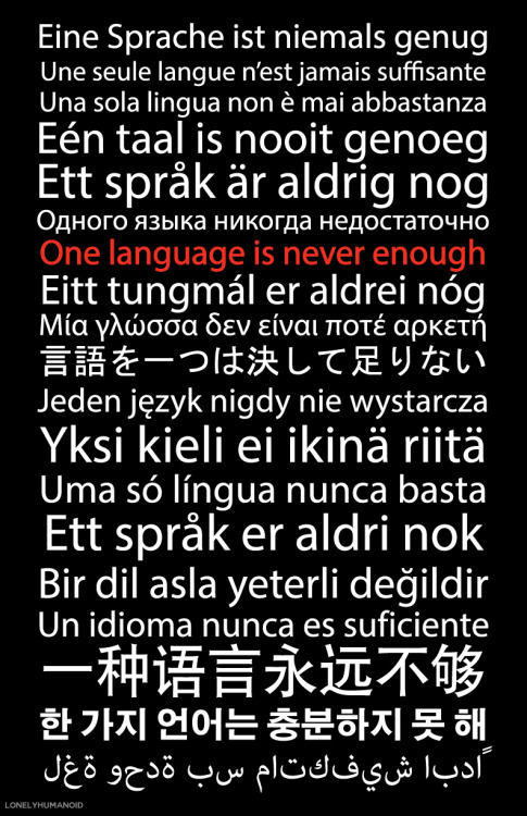 lonelyhumanoid: One language is never enough.  Especially when one of the languages is written 