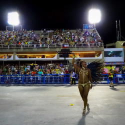 Topless woman at Brazilian carnival, via Babak