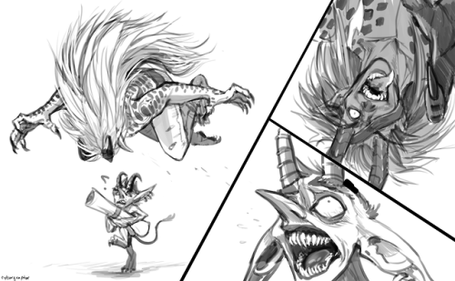 cyborgraptor:sorry for the Quality but had to sketch out this really dumb ideaits the equivalent of dropping a cheeto on the ground and watching your dog run for it