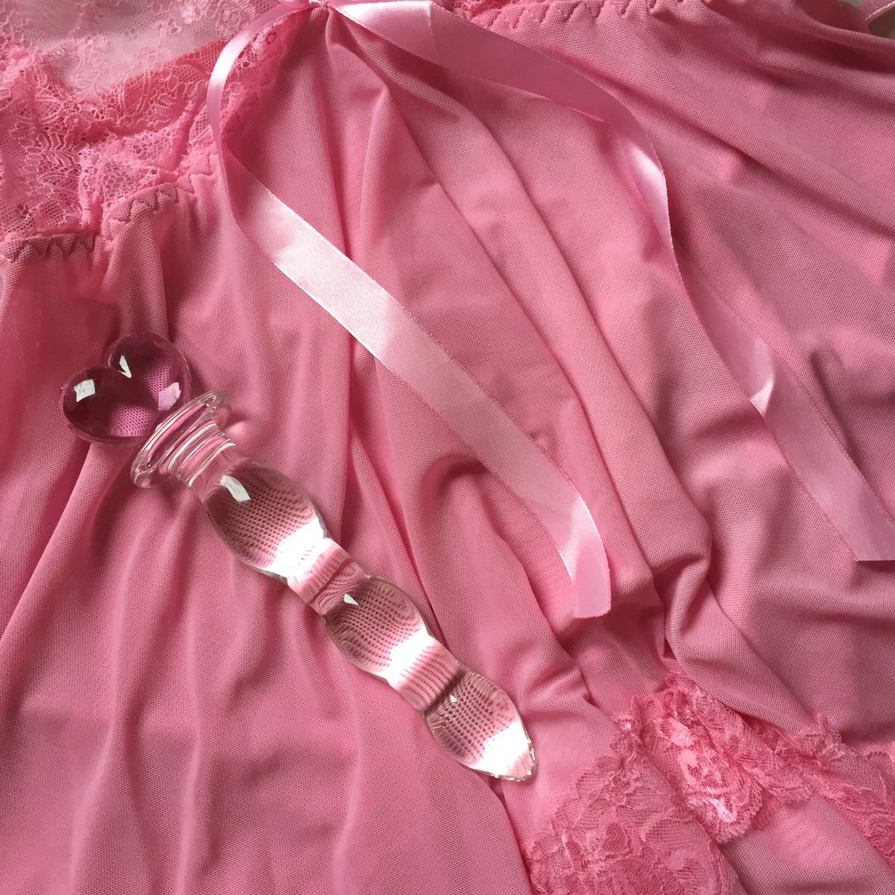 mysoftprincess: i got the most beautiful lingerie and glass princess wand. watch
